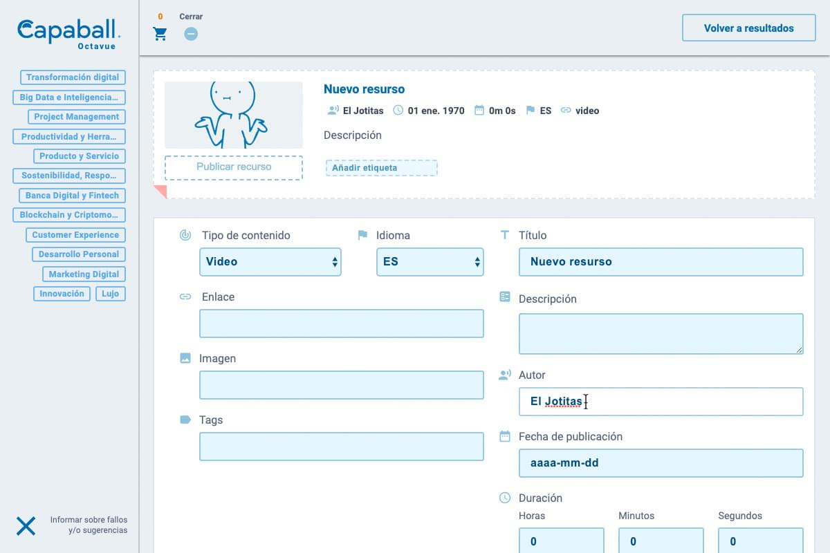 Capaball´s CMS to add resources in customers webapp by Javier lorenzo Fdez (@jalofernandez)