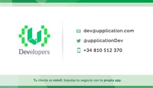 Upplication Developers business card by Javier lorenzo Fdez (@jalofernandez)