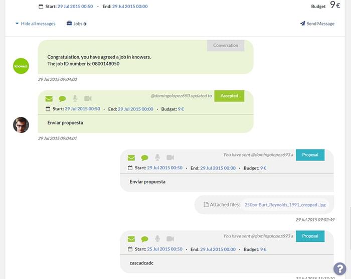 Knowers customers chat view (desktop) by Javier lorenzo Fdez (@jalofernandez)